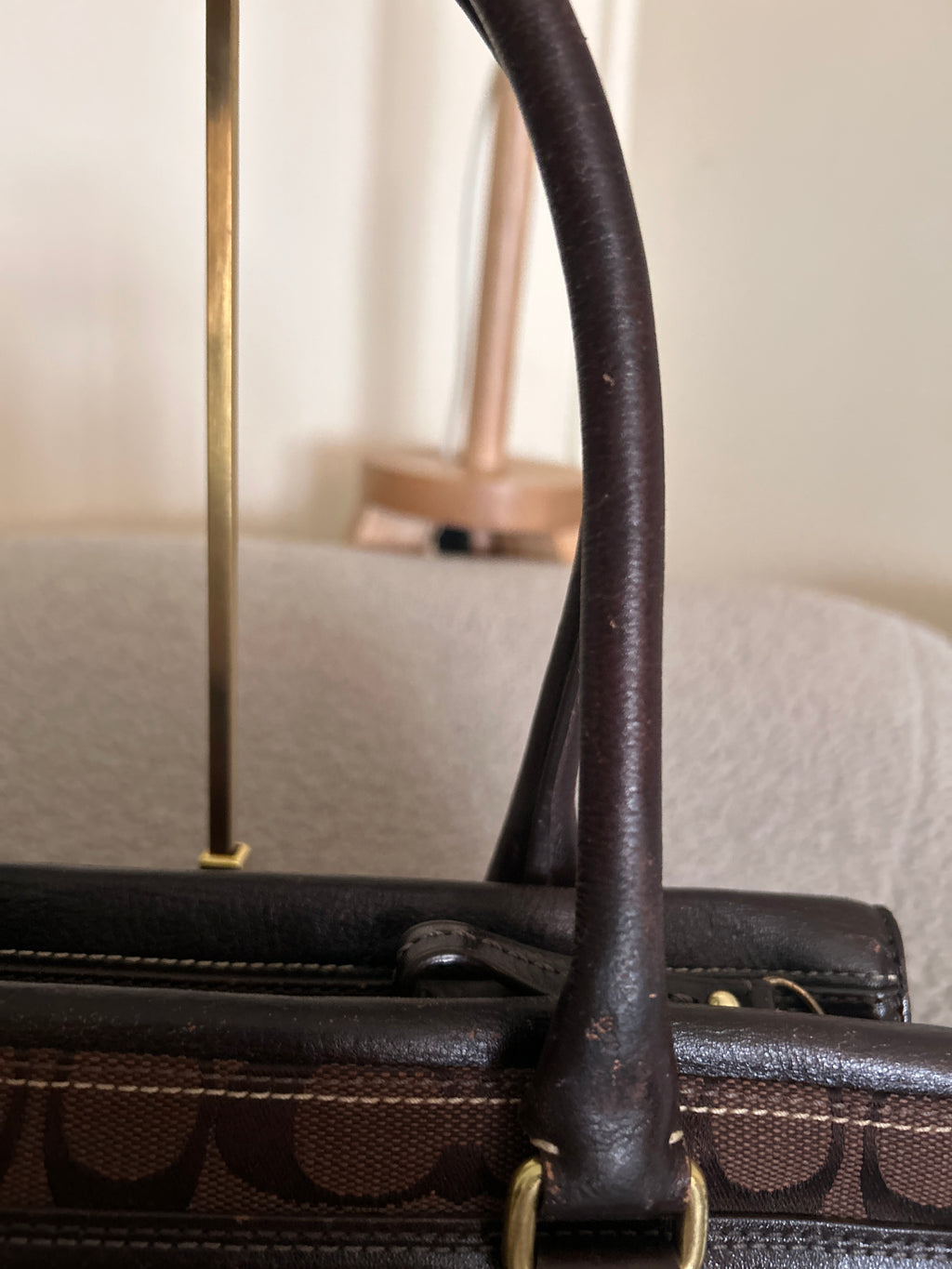 Vintage Coach chocolate brown Hamptons shoulder bag