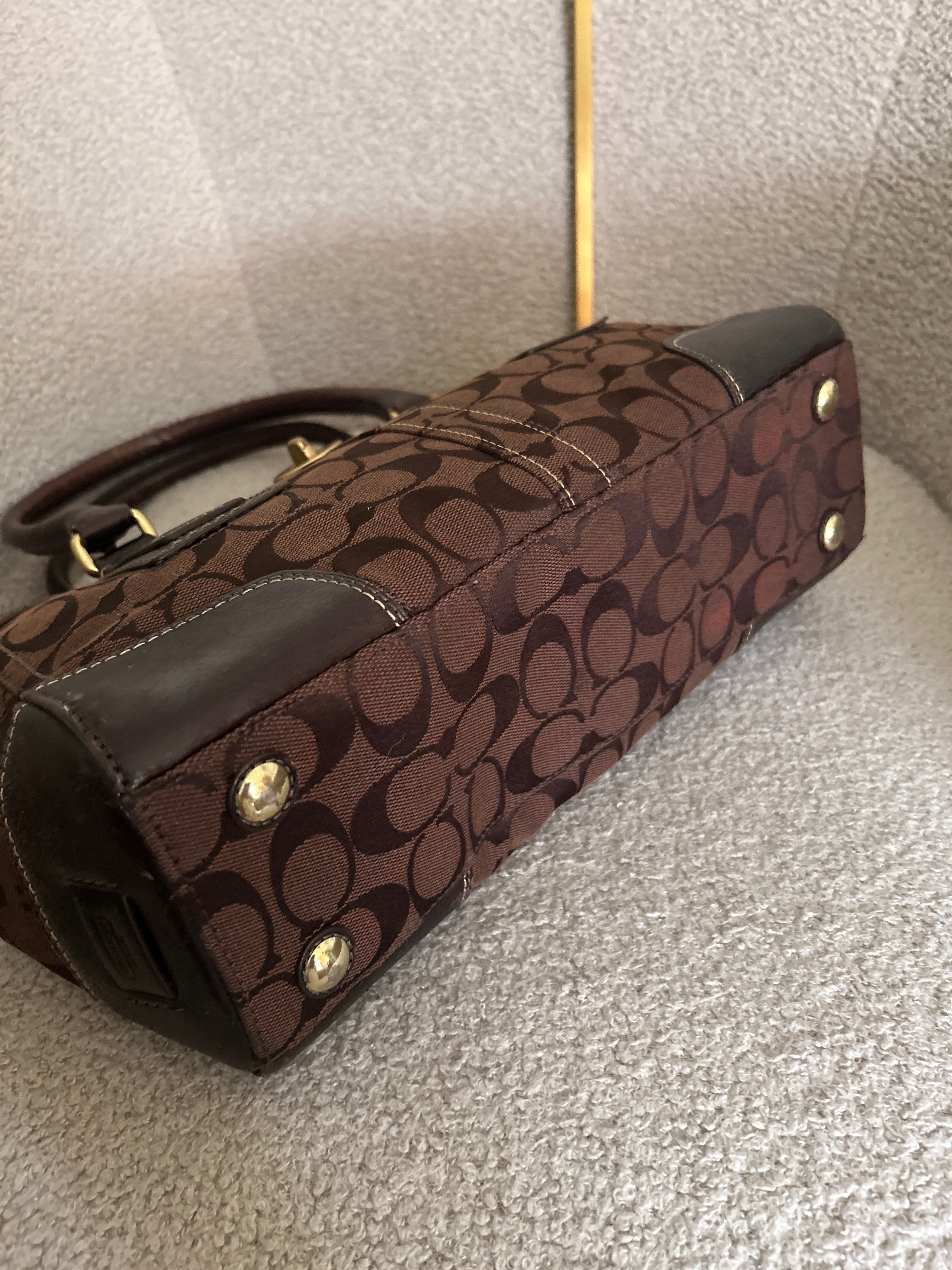 Vintage Coach chocolate brown Hamptons shoulder bag