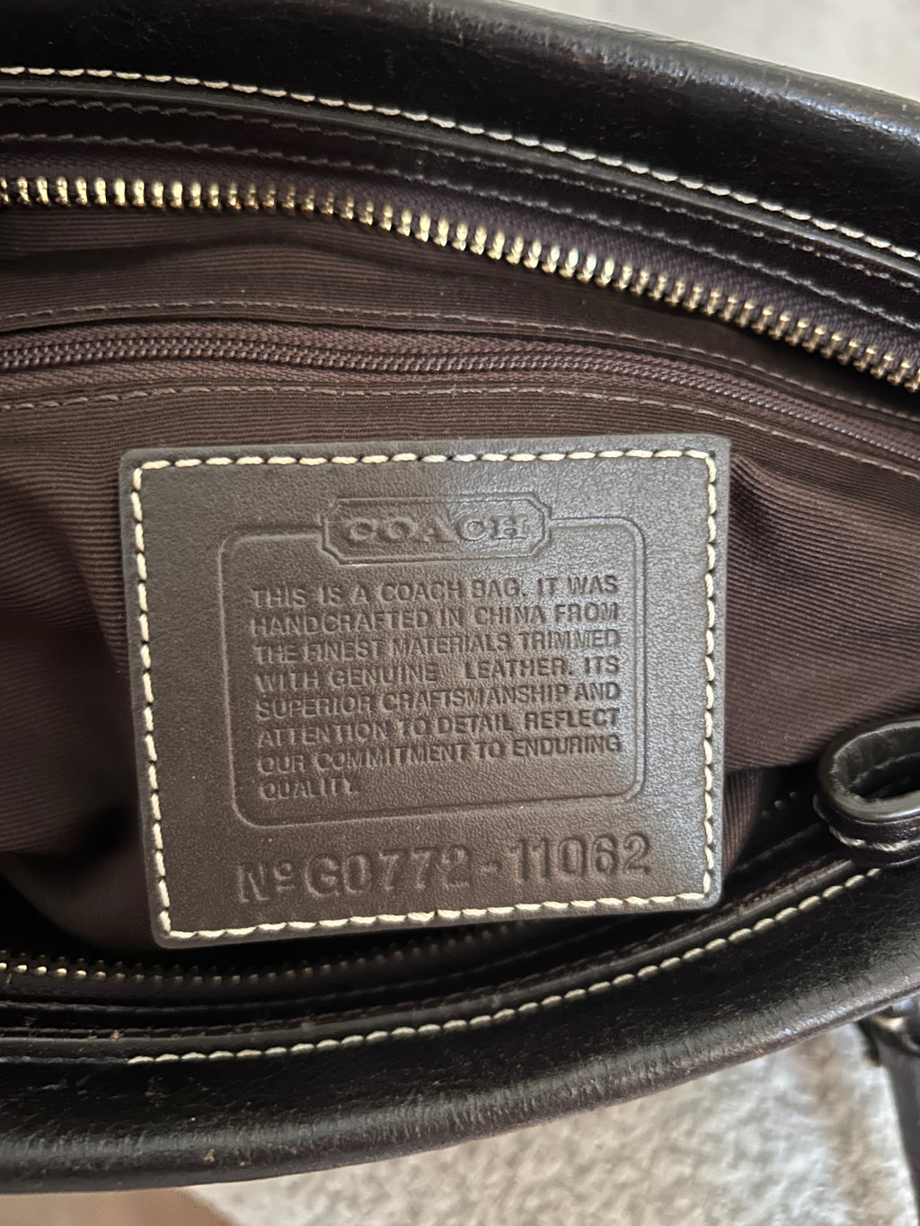 Vintage Coach chocolate brown Hamptons shoulder bag