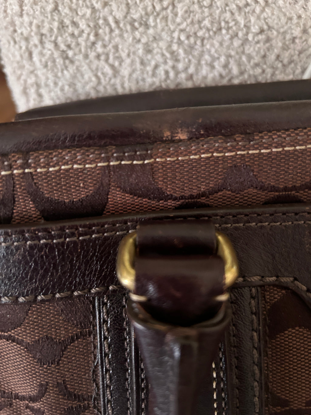 Vintage Coach chocolate brown Hamptons shoulder bag