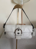 Vintage Coach white leather Soho shoulder bag
