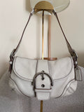 Vintage Coach white leather Soho shoulder bag