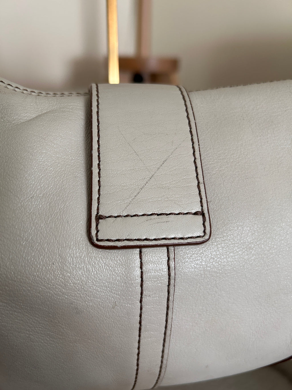 Vintage Coach white leather Soho shoulder bag