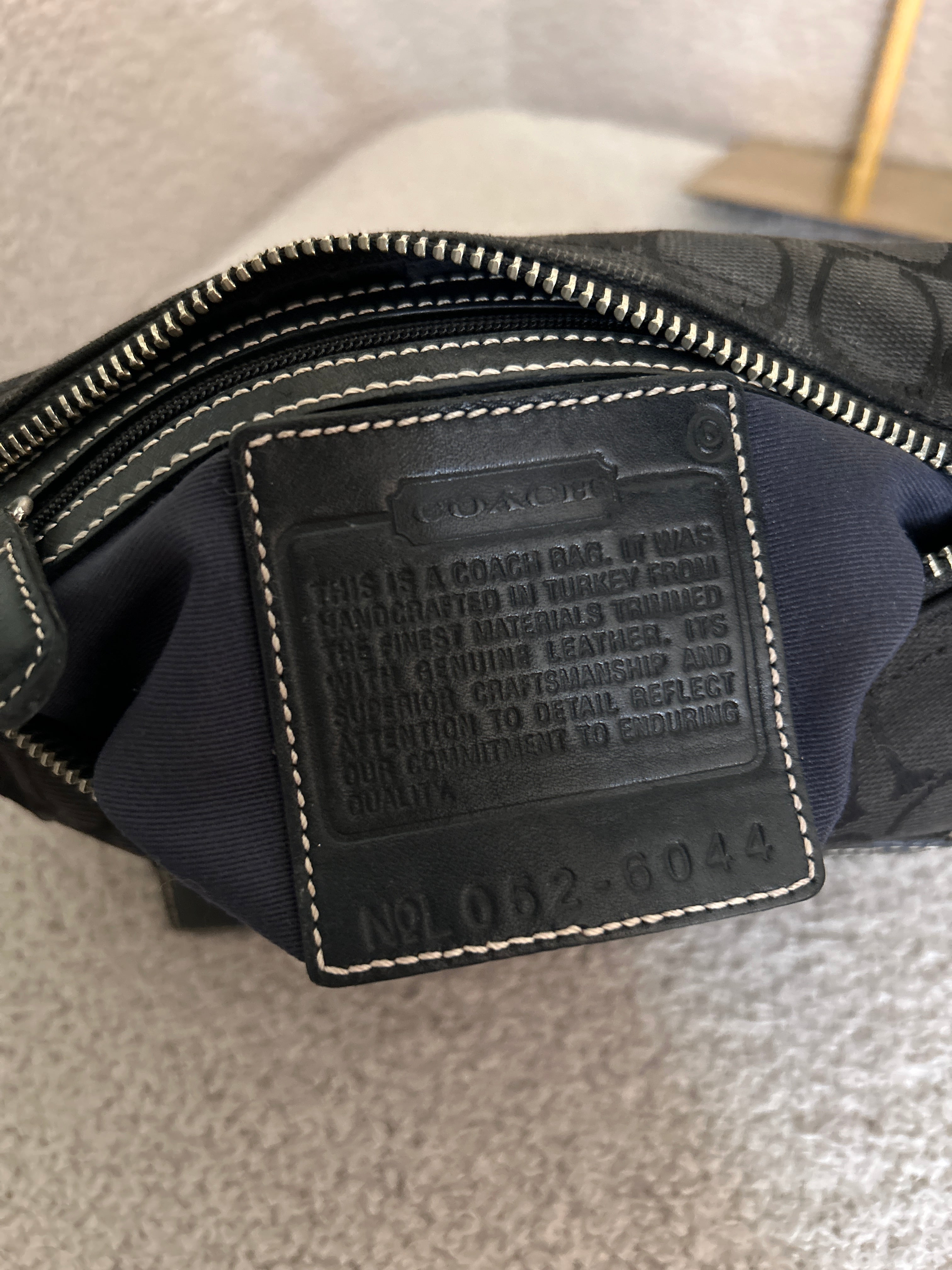 Vintage Coach black monogram shoulder bag