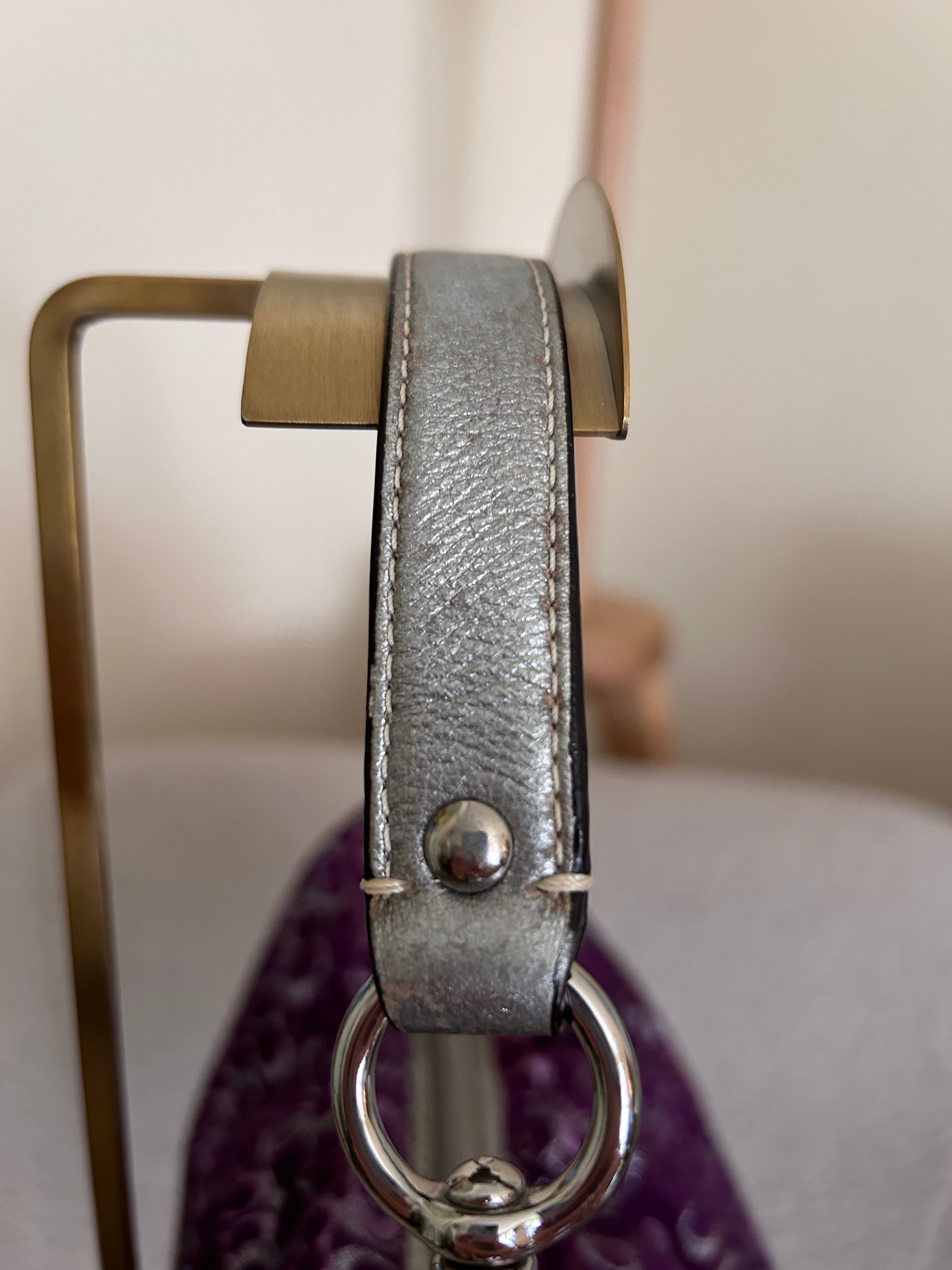 Vintage Coach purple and silver mini handbag