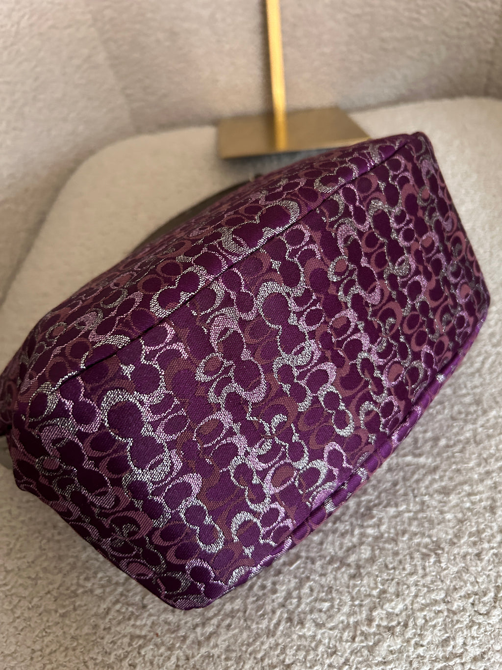 Vintage Coach purple and silver mini handbag