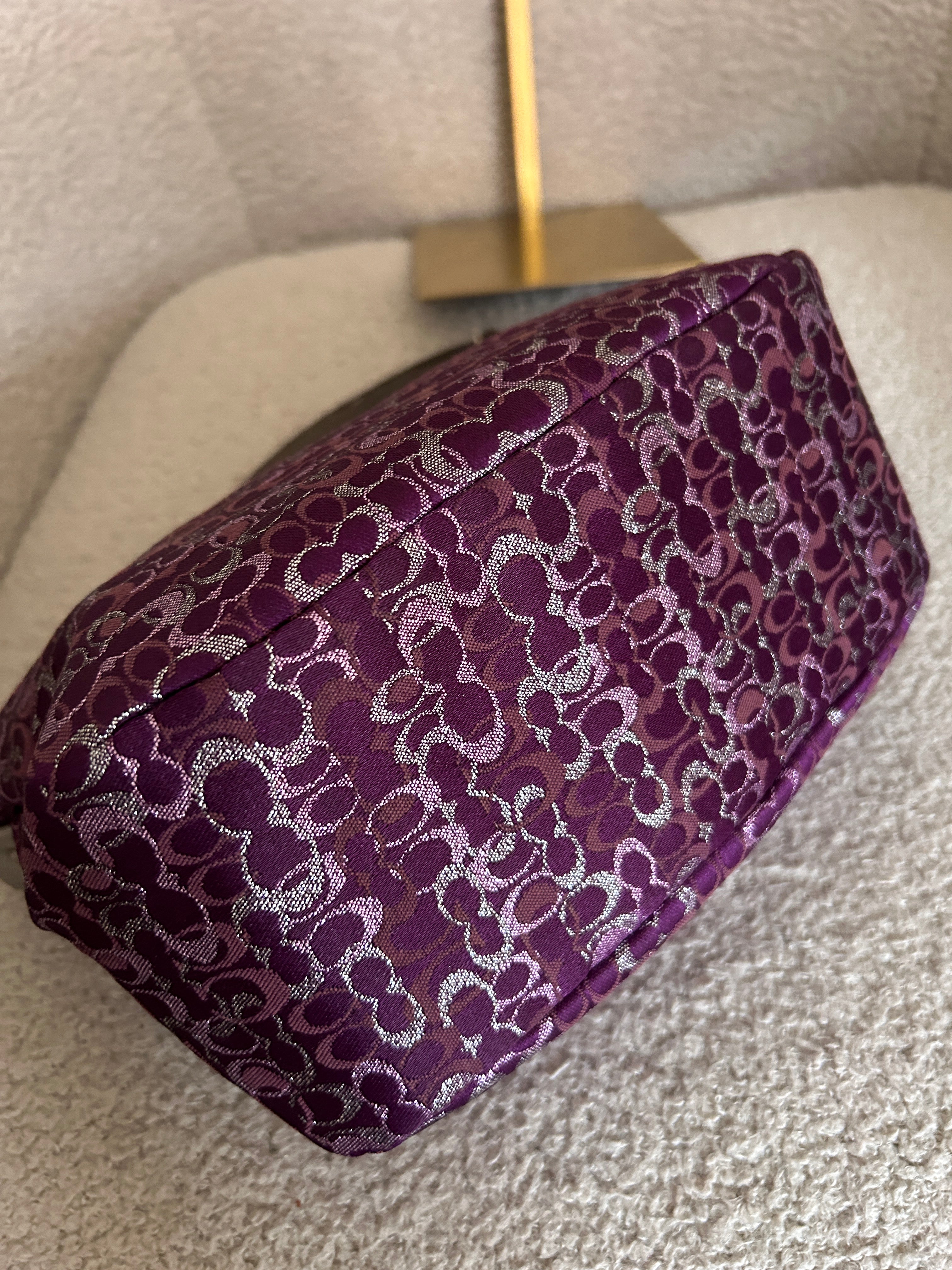 Vintage Coach purple and silver mini handbag