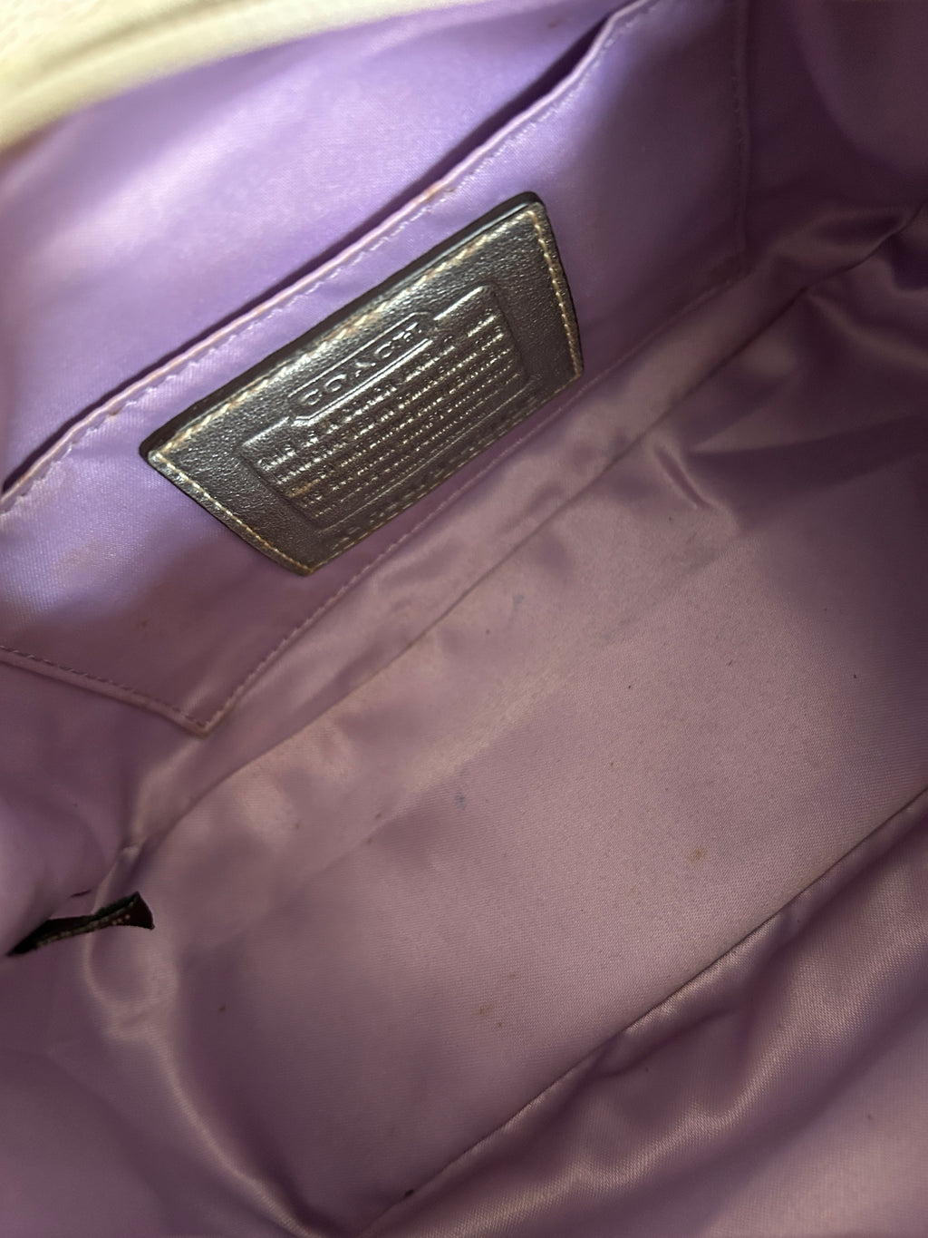 Vintage Coach purple and silver mini handbag