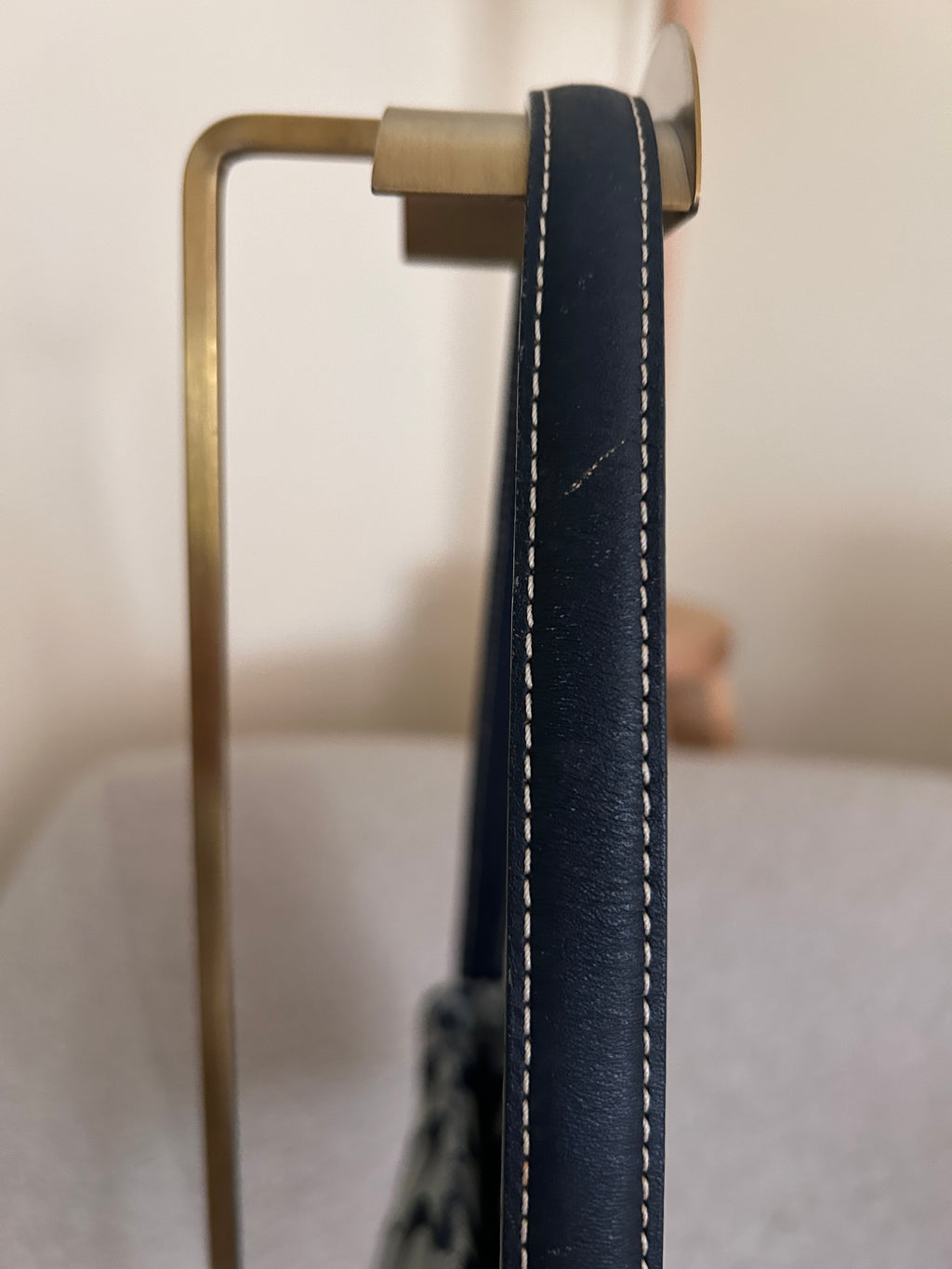 Vintage Coach navy monogram shoulder bag