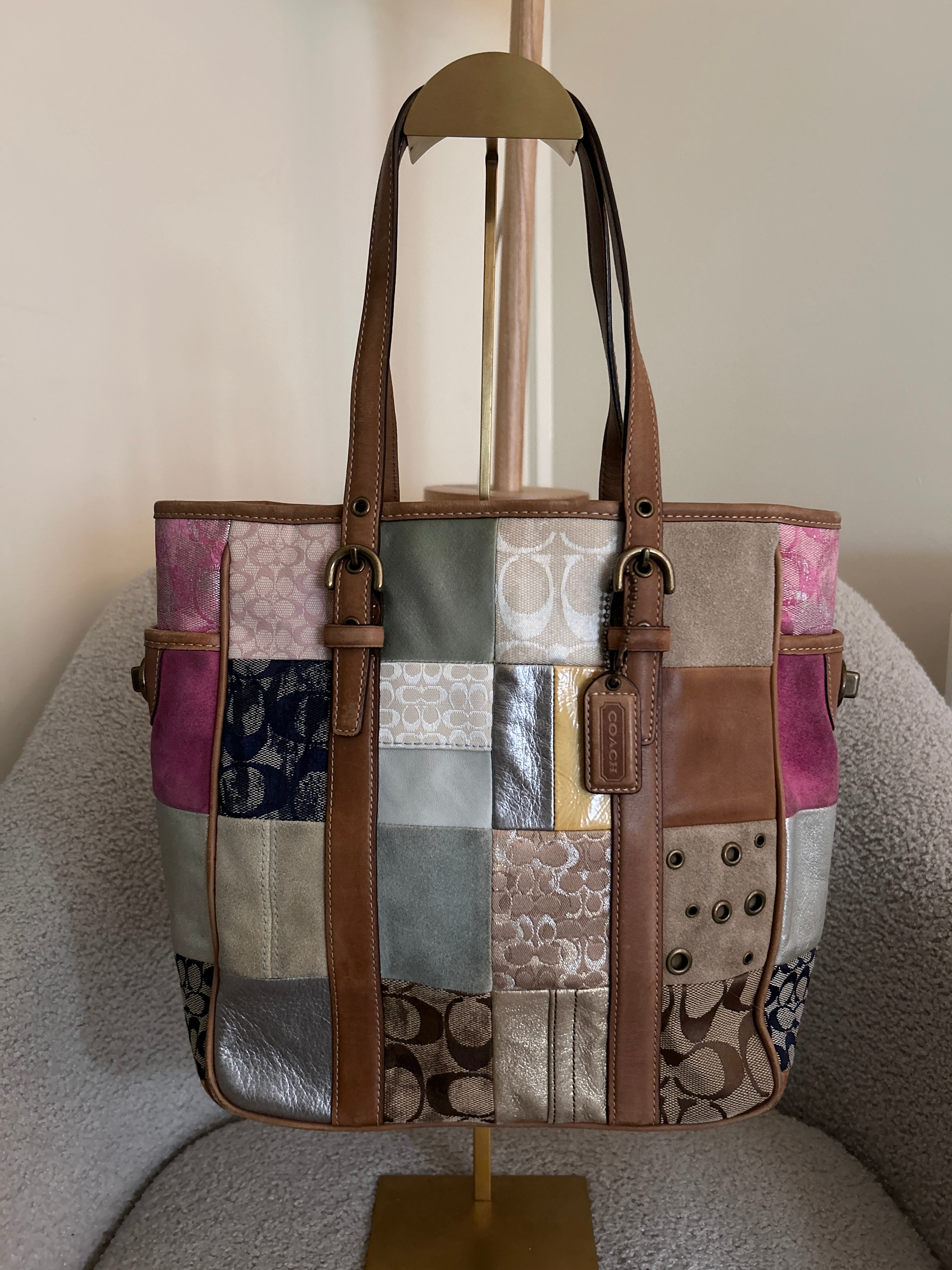 Vintage Coach patchwork shoulder bag
