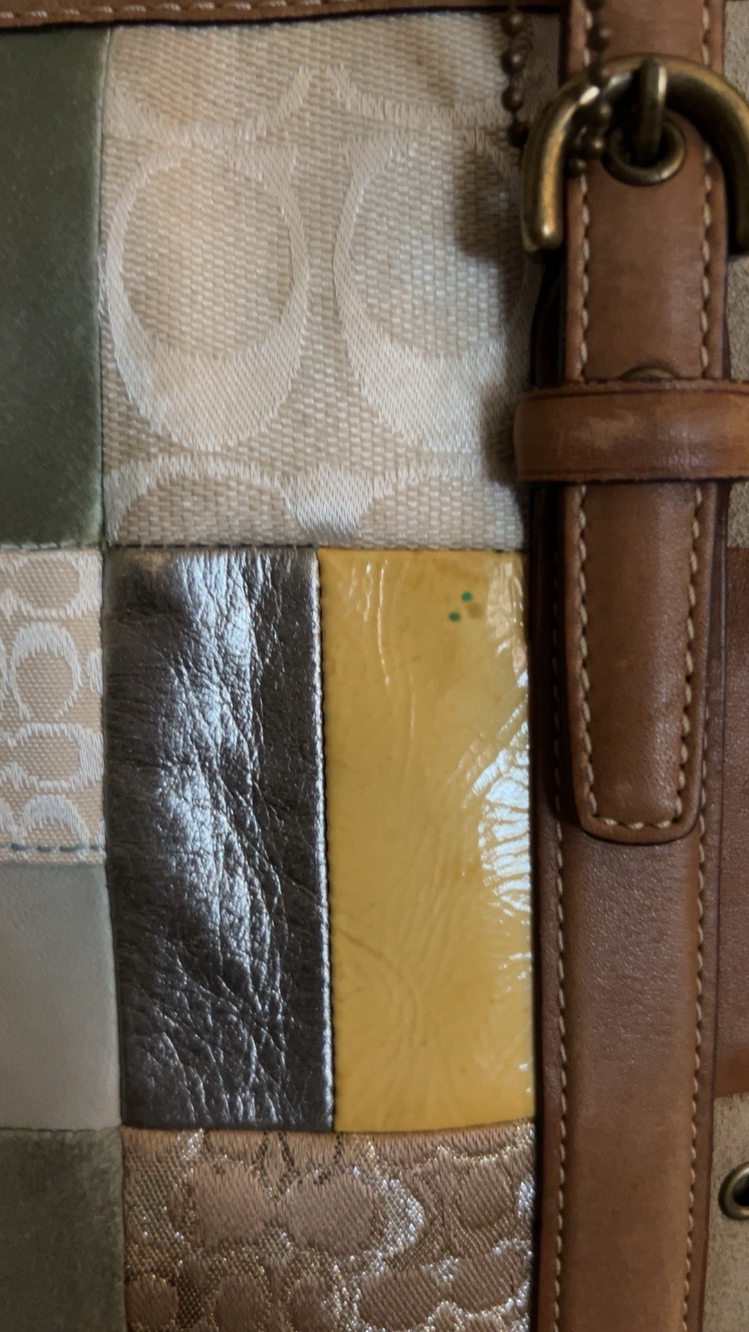 Vintage Coach patchwork shoulder bag