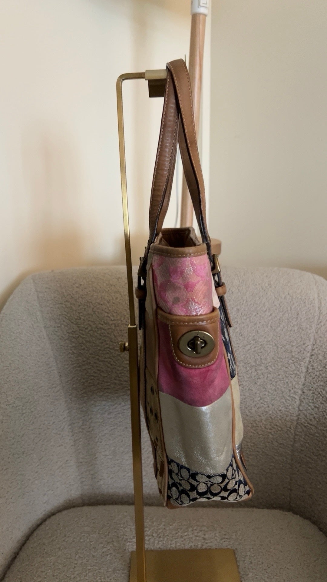Vintage Coach patchwork shoulder bag