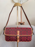 Vintage Coach red monogram shoulder bag