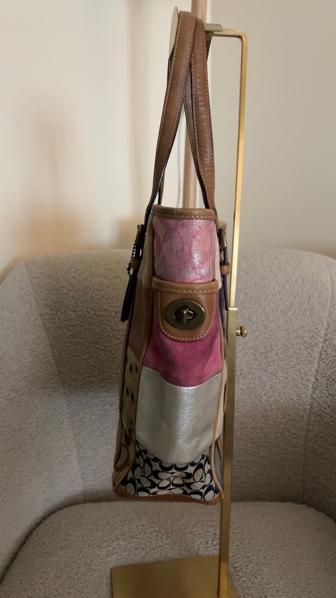 Vintage Coach patchwork shoulder bag