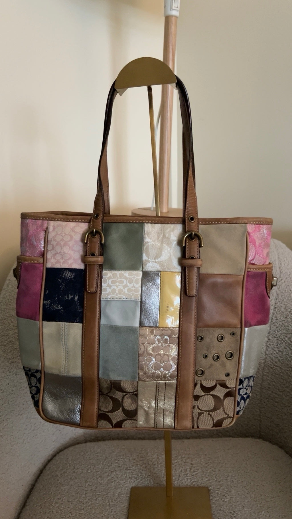 Vintage Coach patchwork shoulder bag