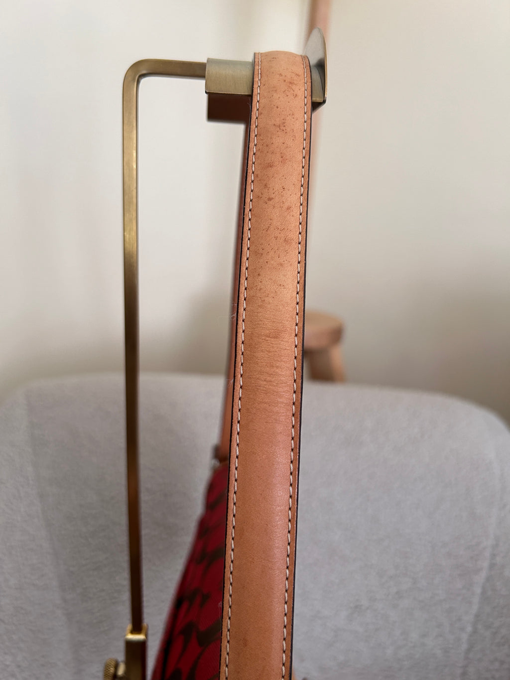 Vintage Coach red monogram shoulder bag