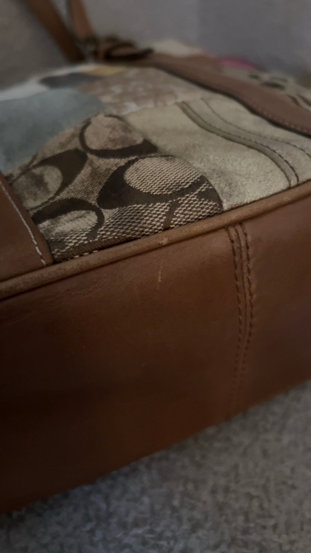 Vintage Coach patchwork shoulder bag