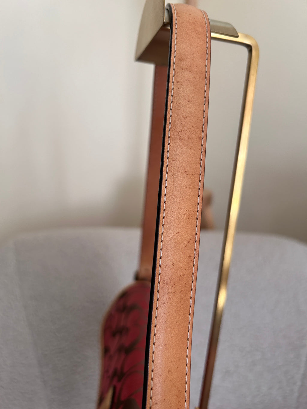 Vintage Coach red monogram shoulder bag