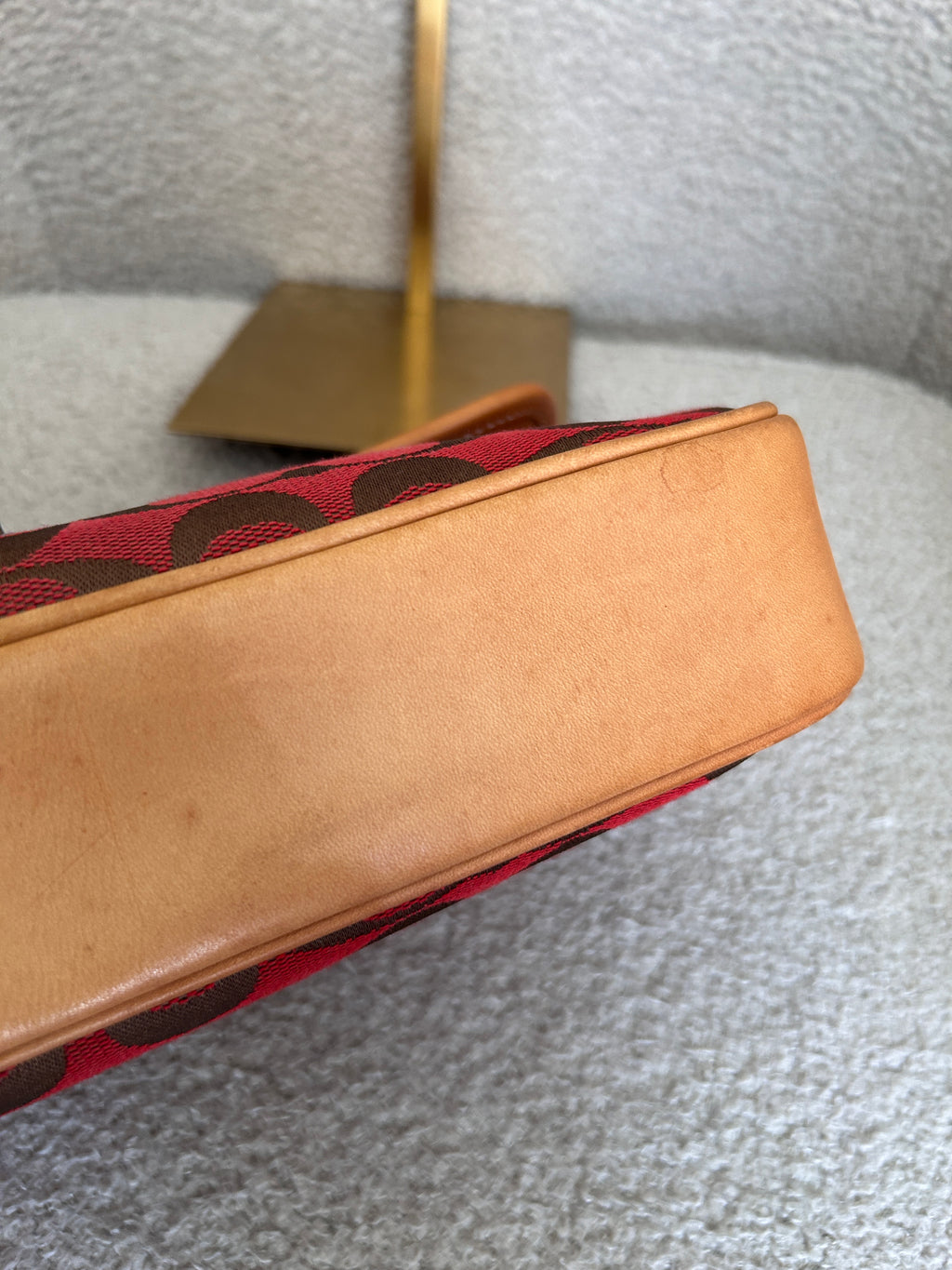 Vintage Coach red monogram shoulder bag