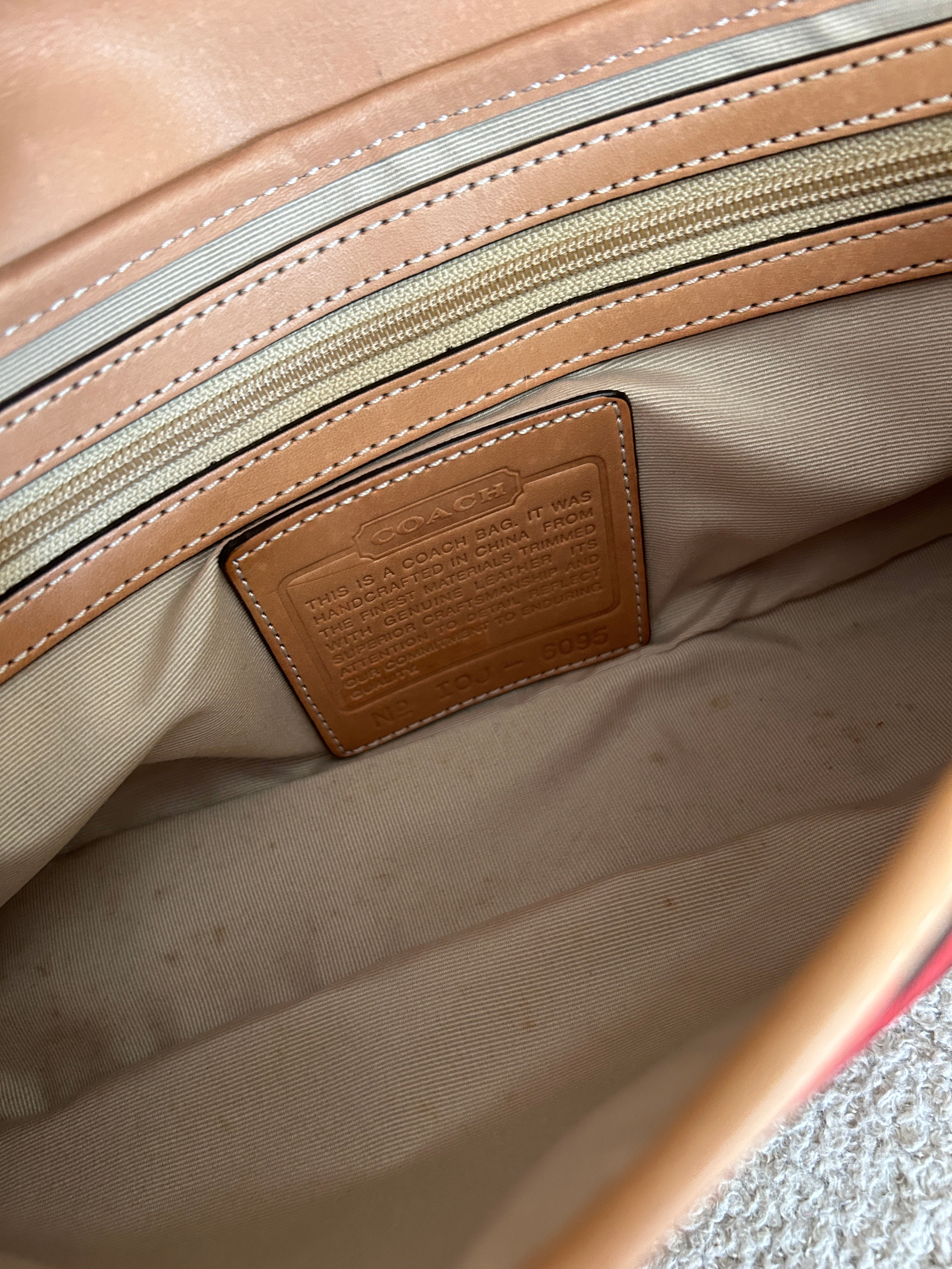 Vintage Coach red monogram shoulder bag