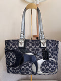 Vintage Coach denim tote shoulder bag