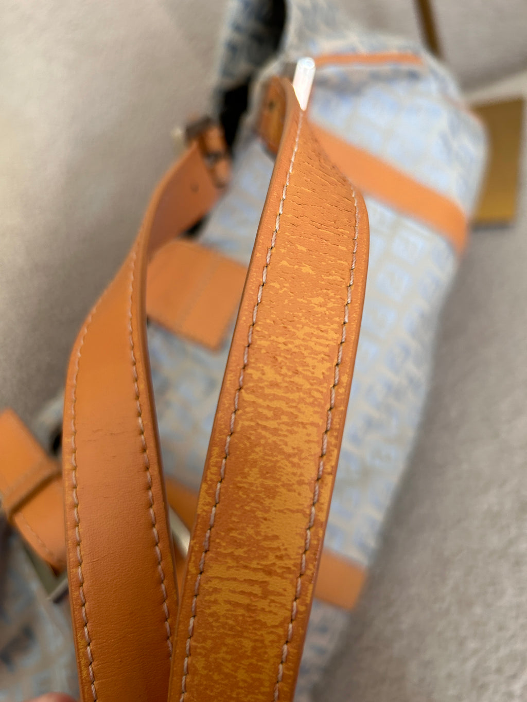 Fendi Zucchino blue tote shoulder bag