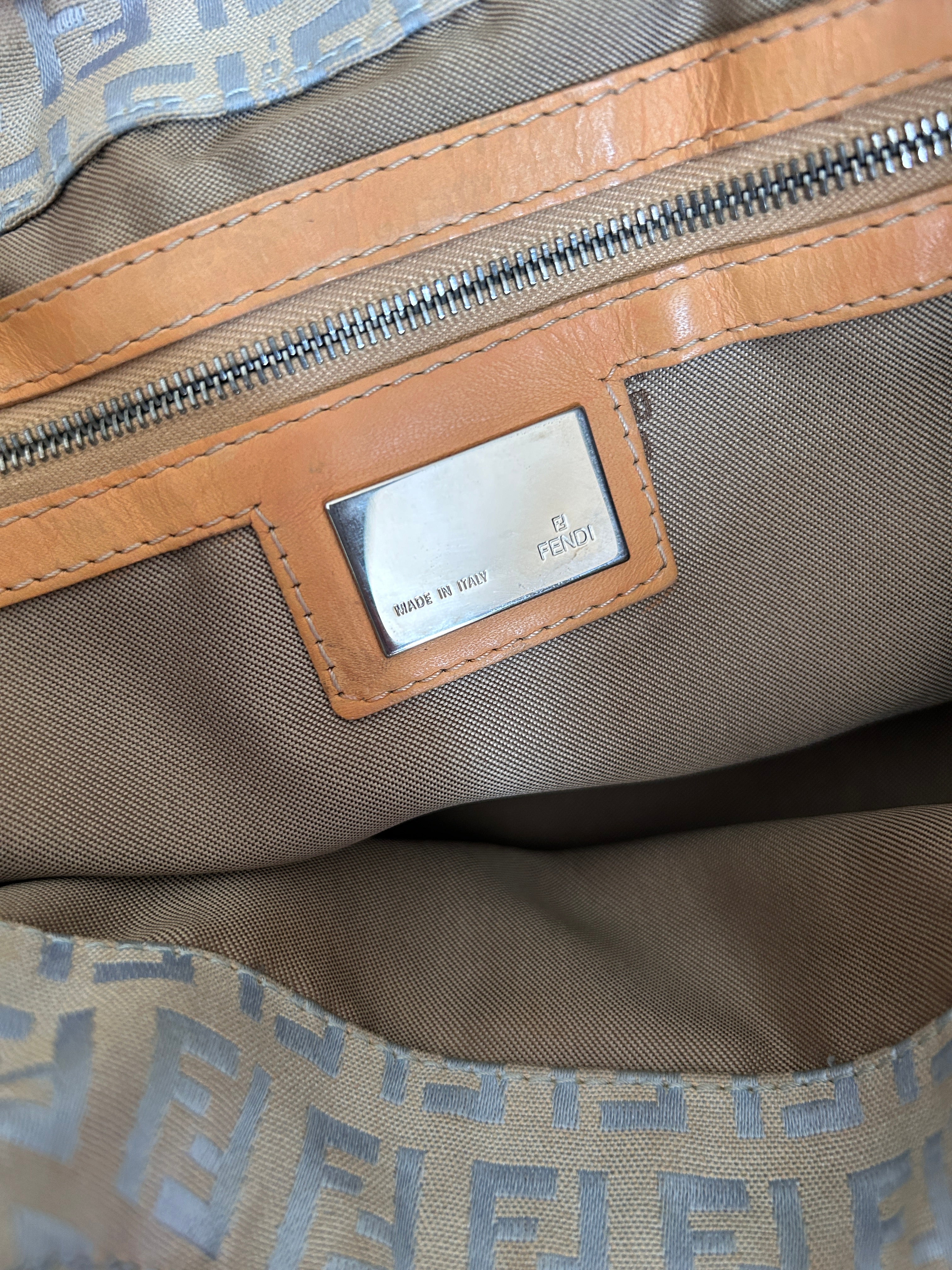 Fendi Zucchino blue tote shoulder bag