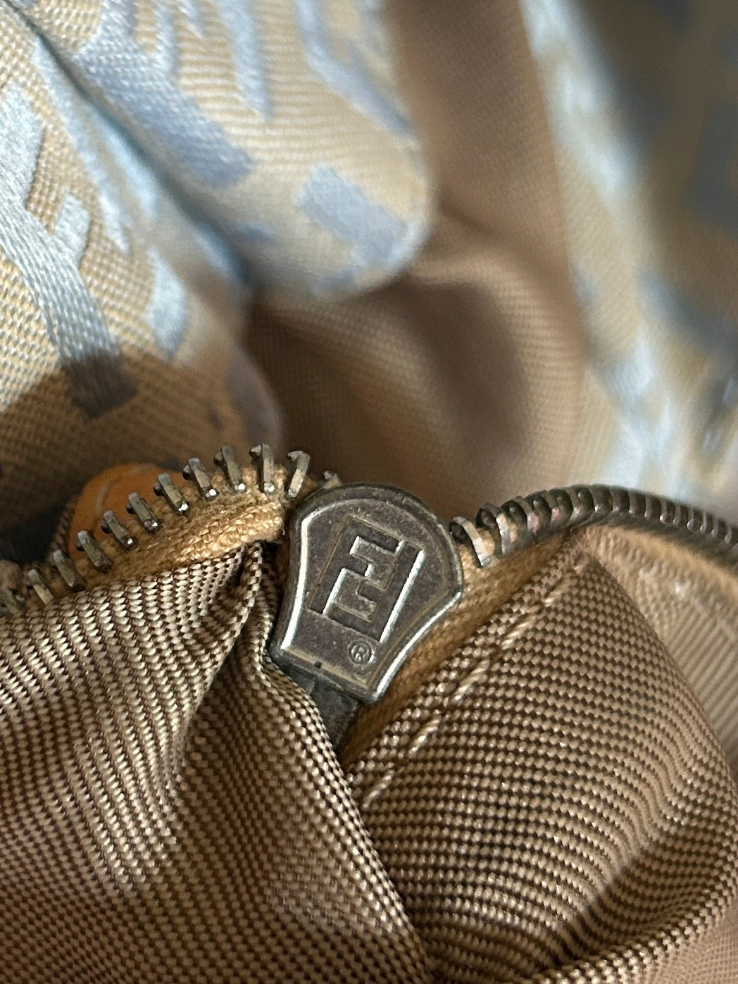 Fendi Zucchino blue tote shoulder bag