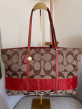 Vintage Coach Legacy red stripe tote shoulder bag
