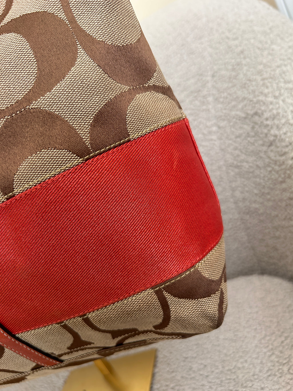 Vintage Coach Legacy red stripe tote shoulder bag
