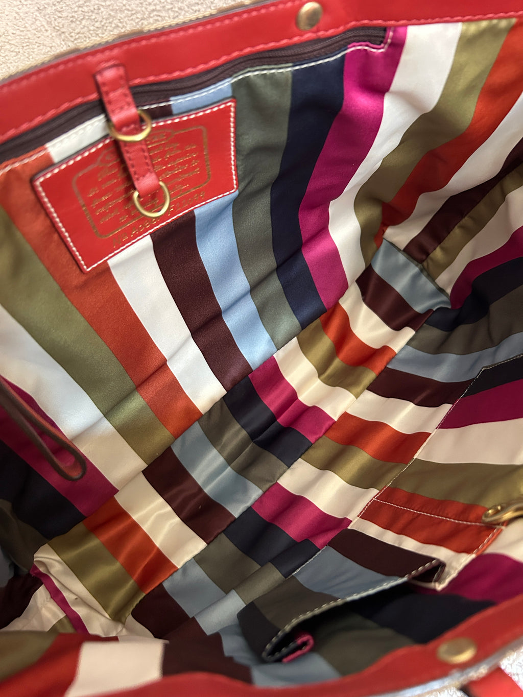 Vintage Coach Legacy red stripe tote shoulder bag