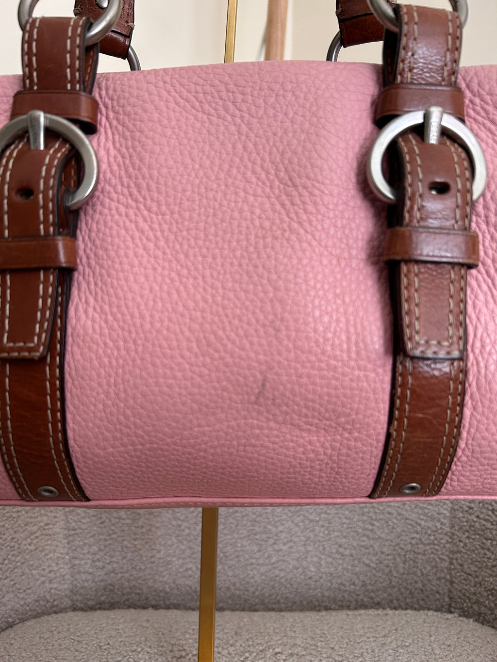 Vintage Coach pink leather shoulder bag