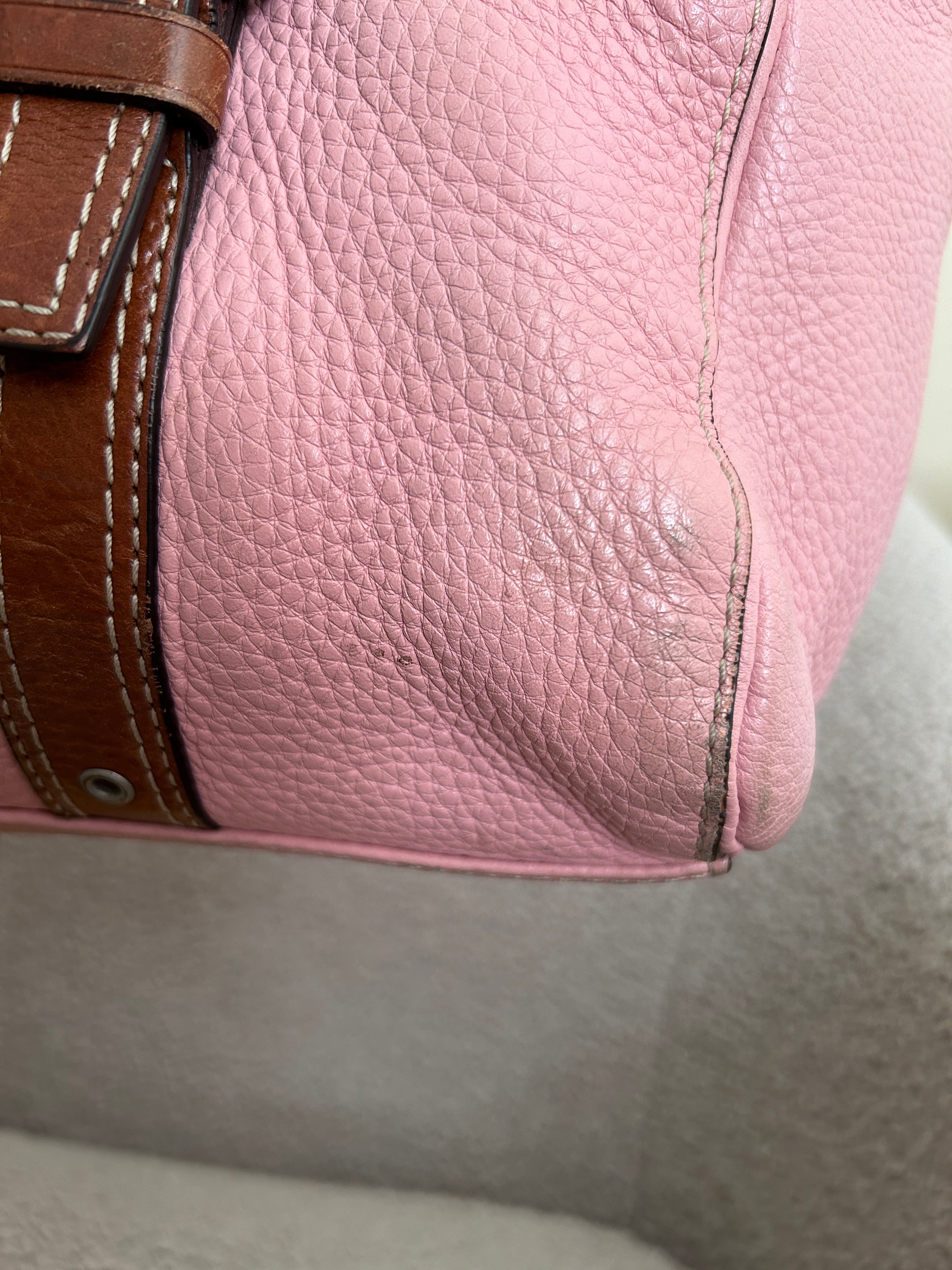 Vintage Coach pink leather shoulder bag