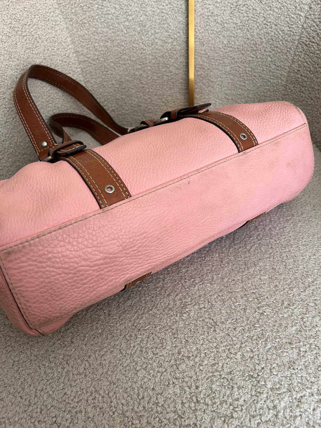 Vintage Coach pink leather shoulder bag