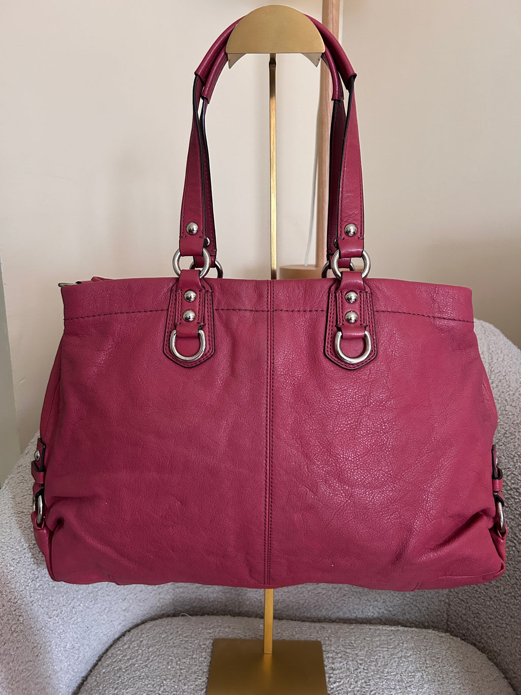 Vintage Coach pink leather shoulder bag