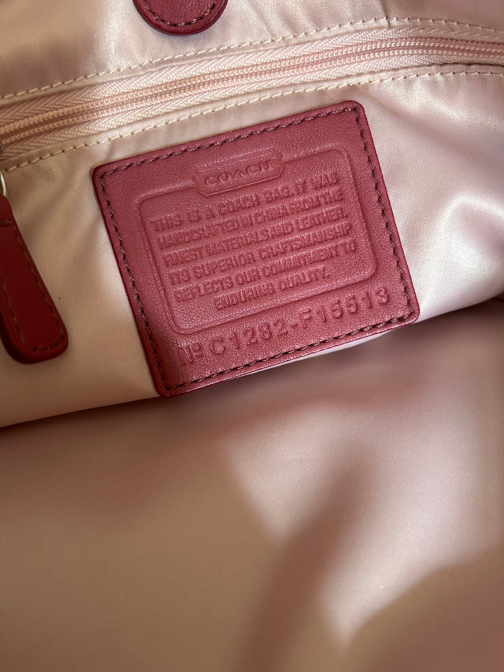 Vintage Coach pink leather shoulder bag