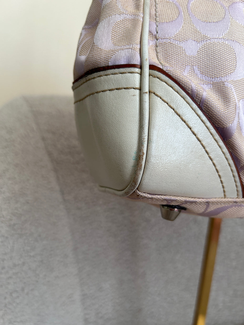 Vintage Coach lilac monogram Hampton shoulder bag
