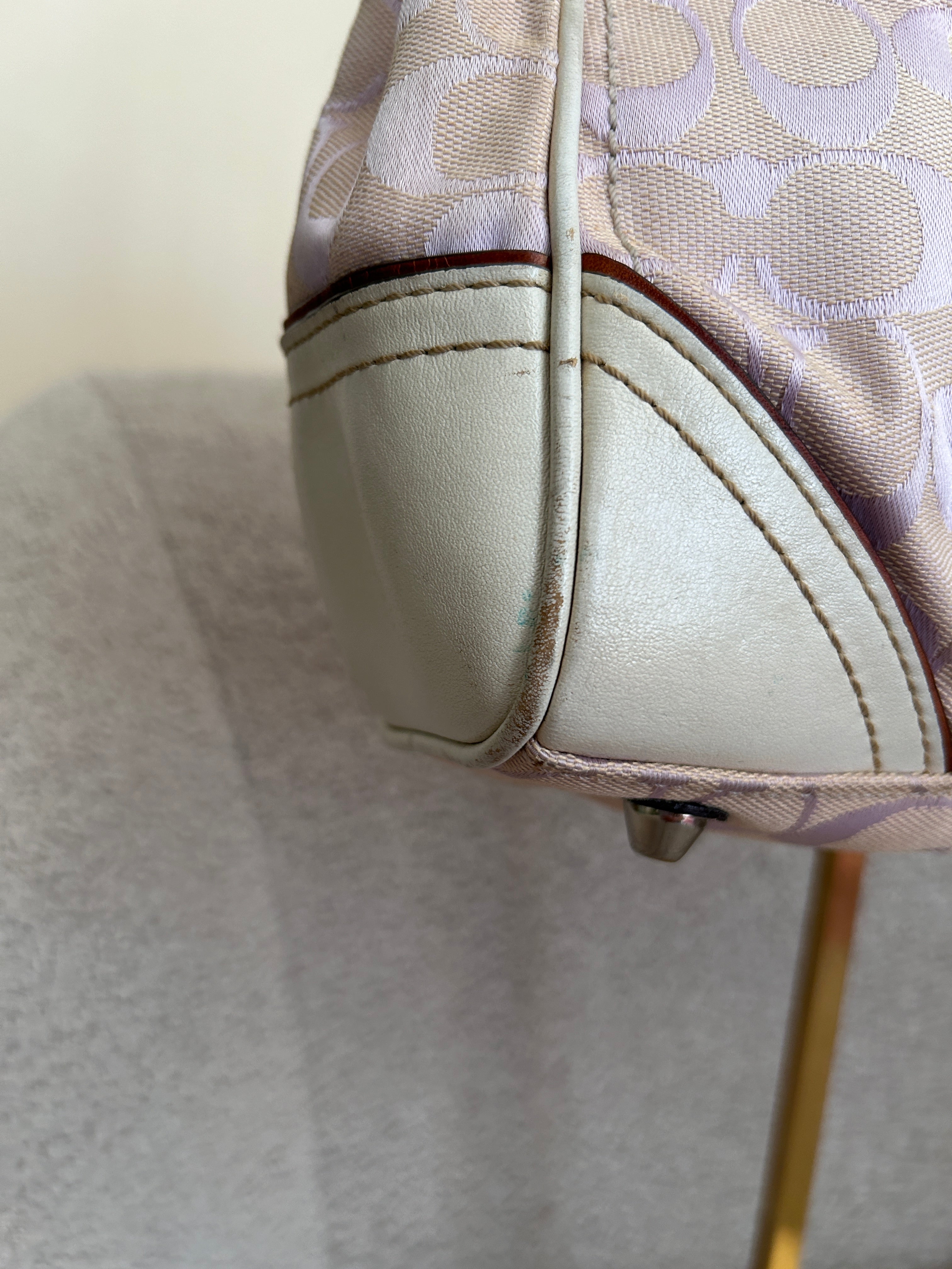 Vintage Coach lilac monogram Hampton shoulder bag