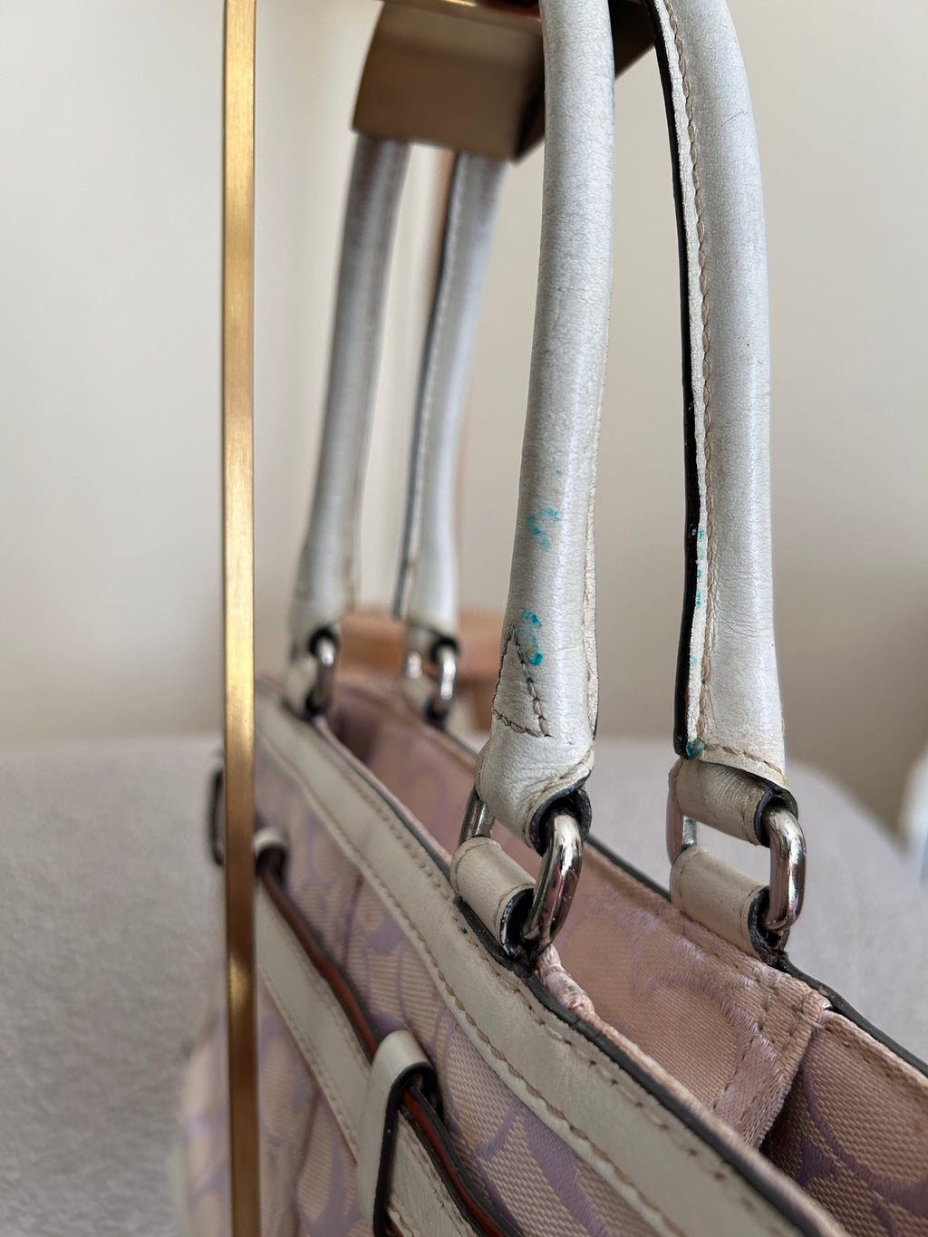 Vintage Coach lilac monogram Hampton shoulder bag