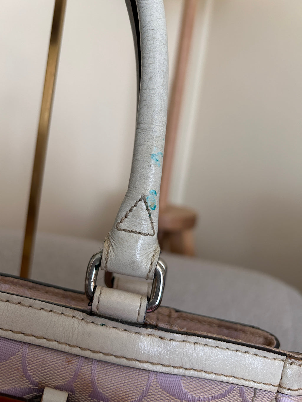 Vintage Coach lilac monogram Hampton shoulder bag