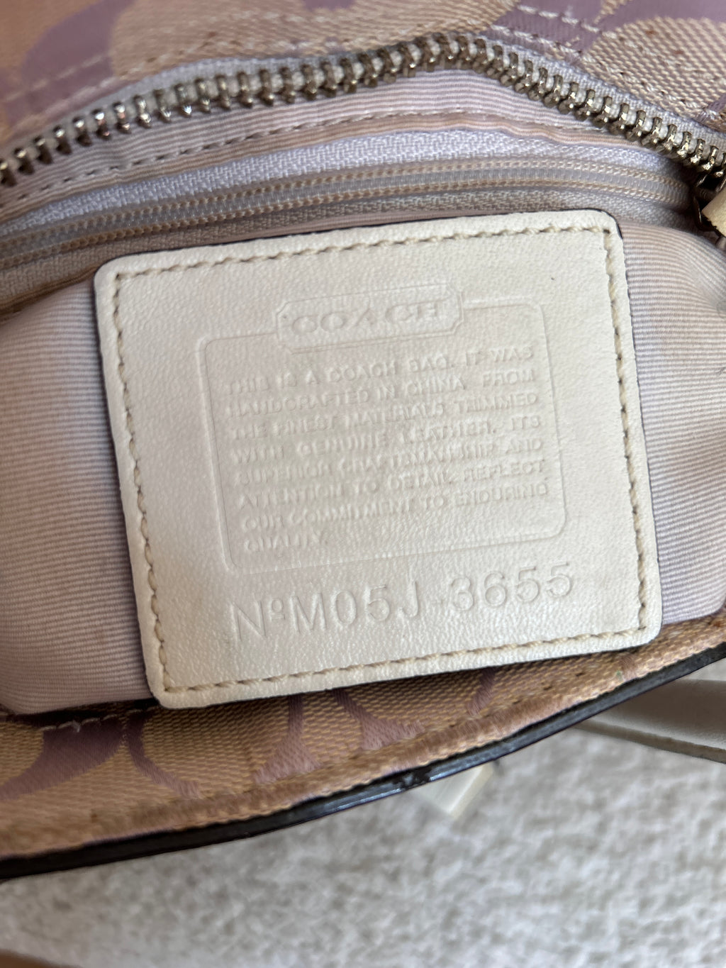 Vintage Coach lilac monogram Hampton shoulder bag