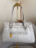 Vintage Coach white leather shoulder bag