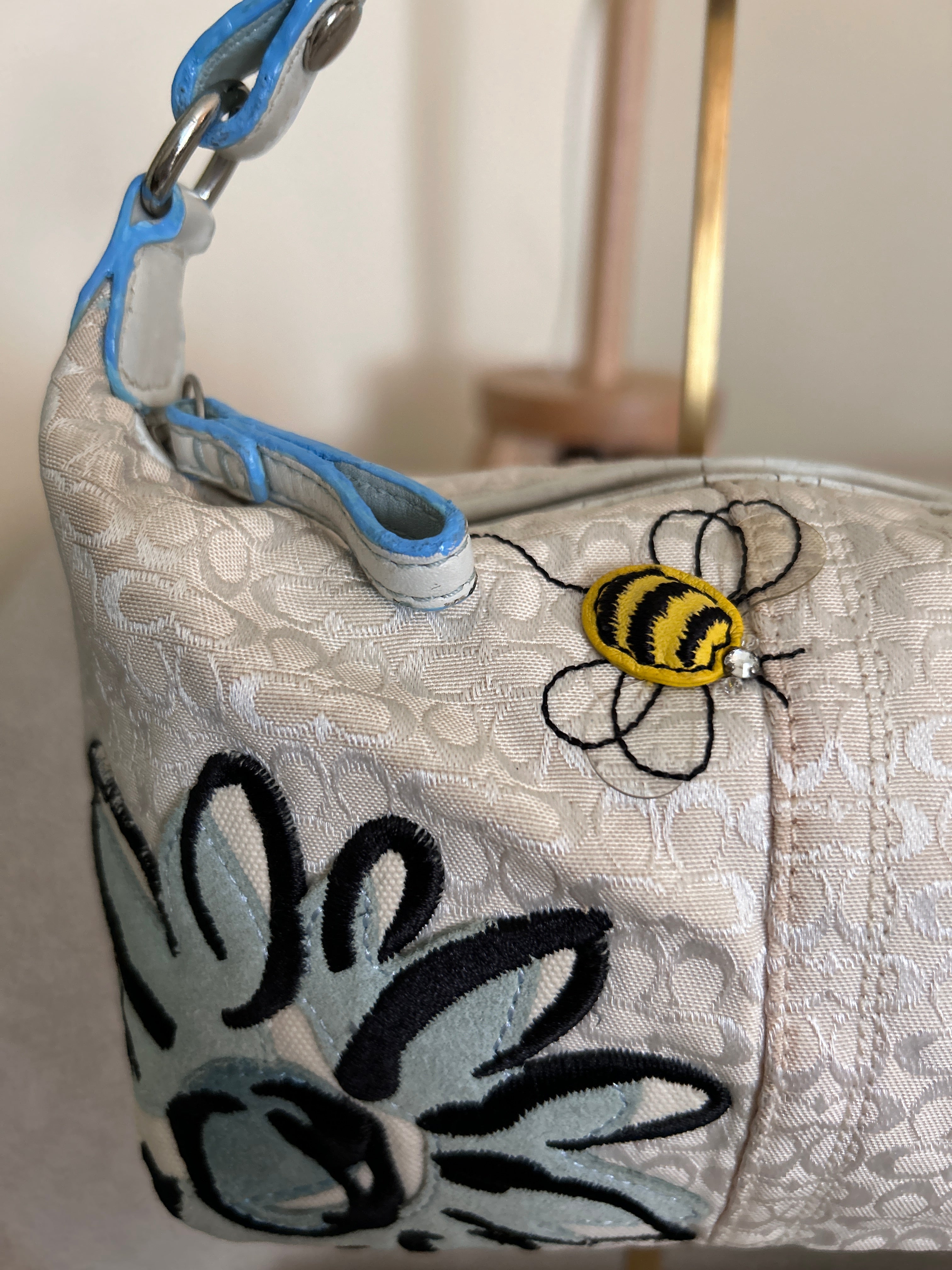 Vintage Coach bumble bee floral mini bag
