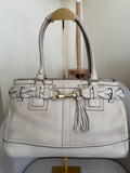 Vintage Coach cream leather Hampton shoulder bag