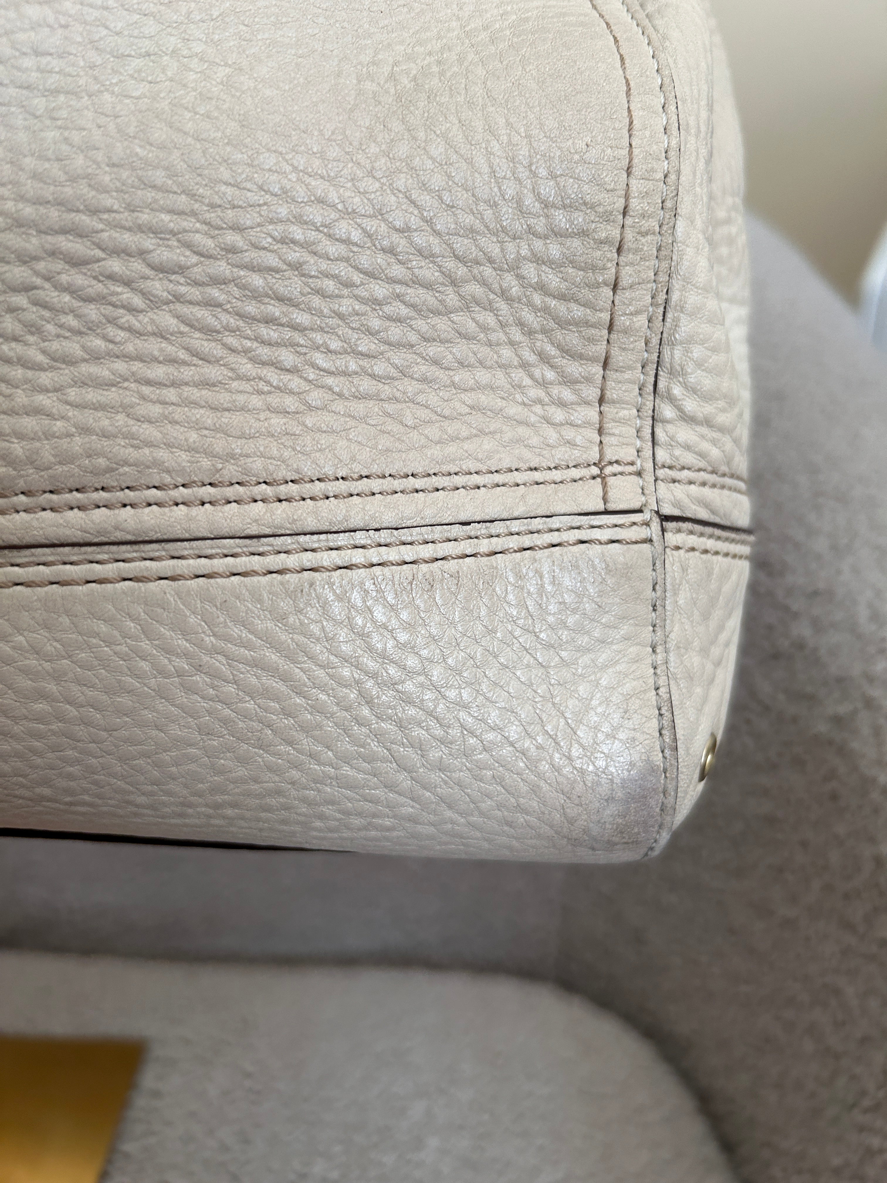 Vintage Coach cream leather Hampton shoulder bag