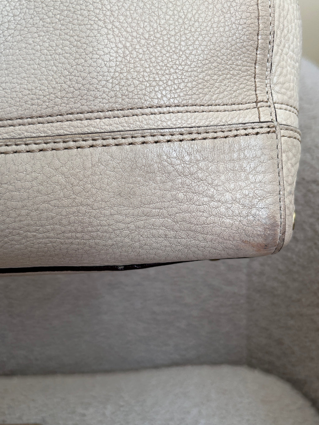 Vintage Coach cream leather Hampton shoulder bag