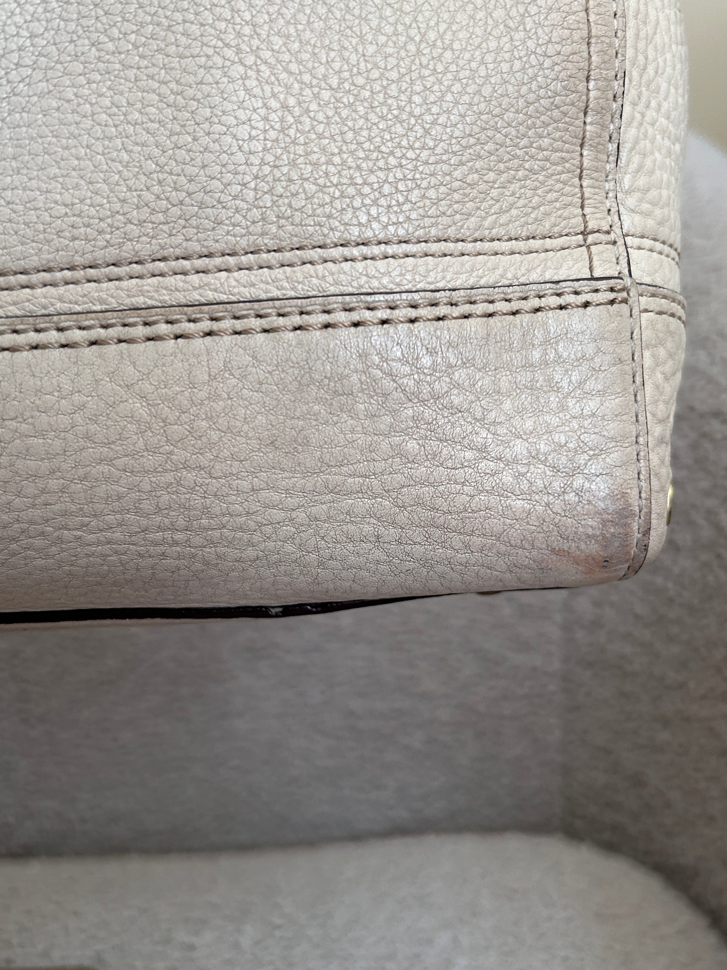 Vintage Coach cream leather Hampton shoulder bag