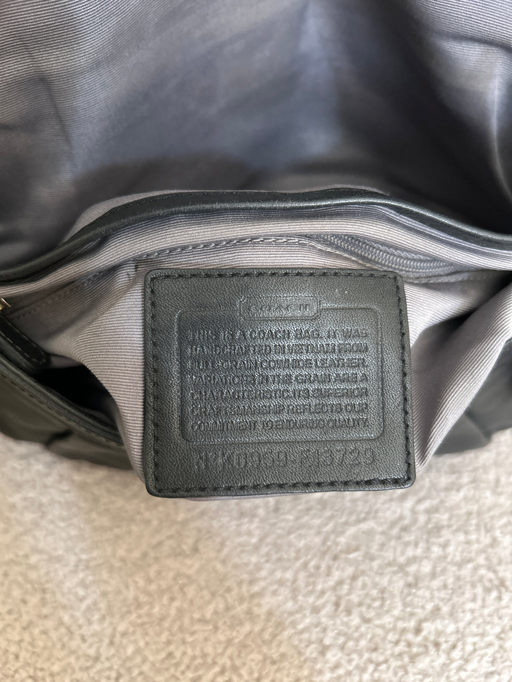 Vintage Coach black leather flap shoulder bag