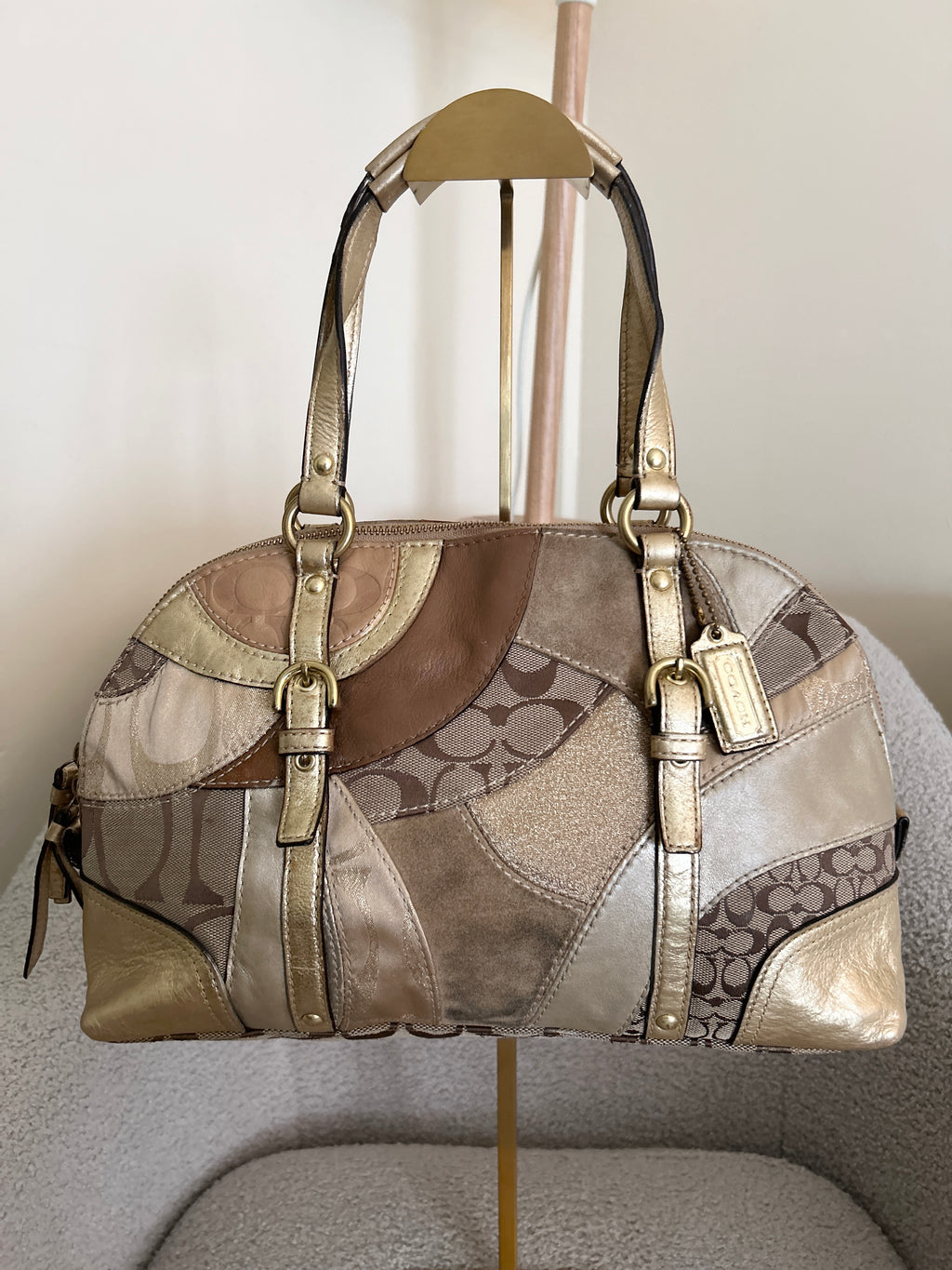 Vintage Coach patchwork shoulder bag