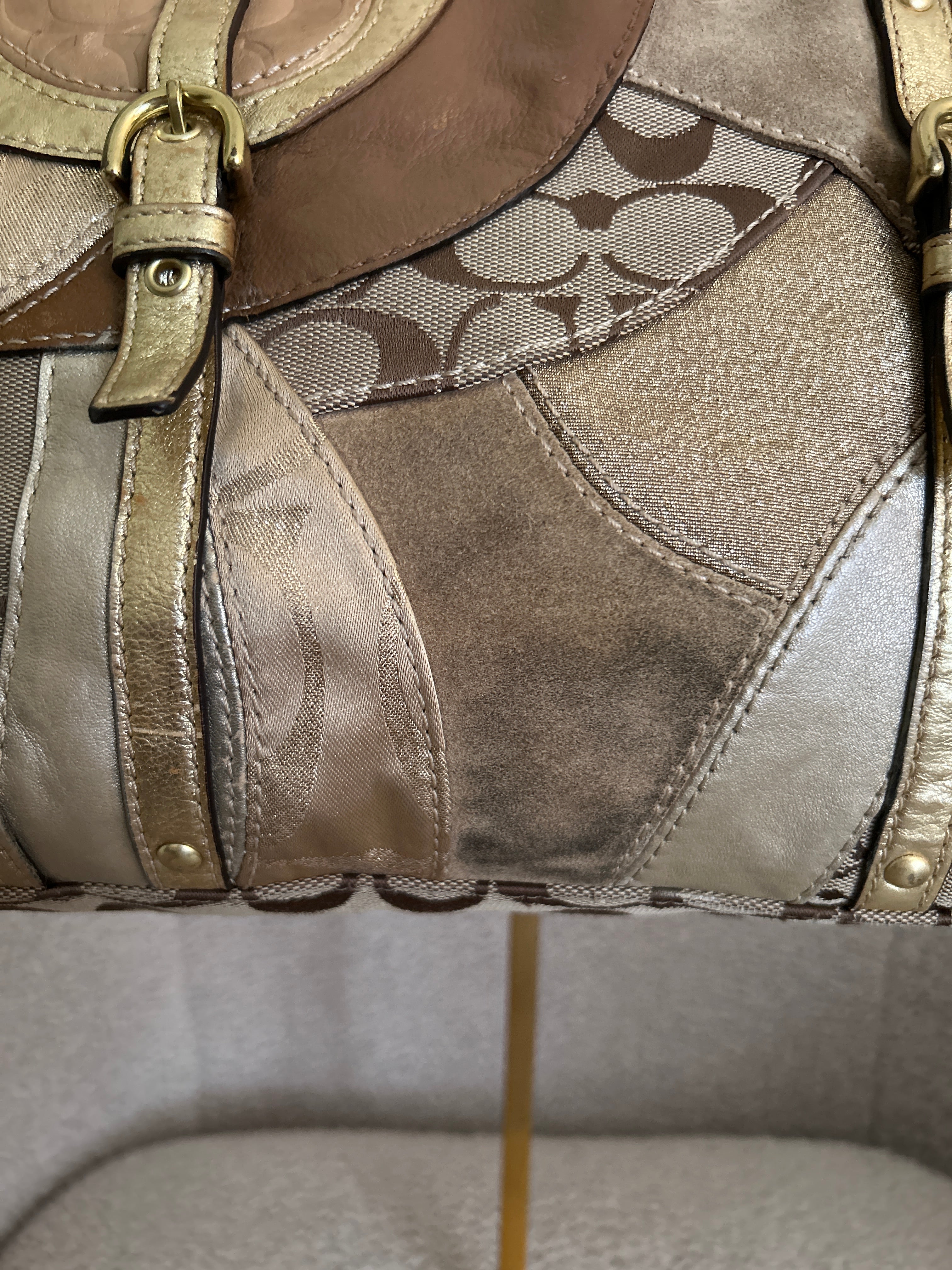 Vintage Coach patchwork shoulder bag